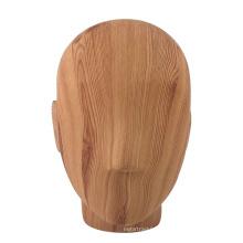 2019 New arrival natural wood color female wooden head mannequin,water transfer wooden effect for earphone display